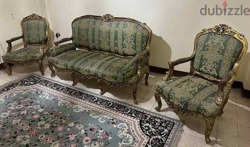 صالون خشب زان أحمر ثقيل