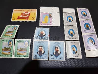 طوابع بريدية بحاله ممتازه  قديمه قطريه (الشيخ خليفه)
