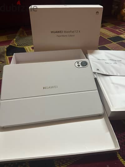 Huawei matepad 12 X 2025 256 gb 12 ram الجهاز نسخة ورقية استخدام بنت