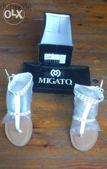 Migato Sandals (white) size 38  -  Migato Sandals (beige) size 38 6