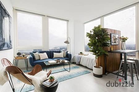 A rare opportunity to live in the heart of the Fifth Settlement, a studio for sale 63m in the Nushen View Compound with a swimming pool available for installment