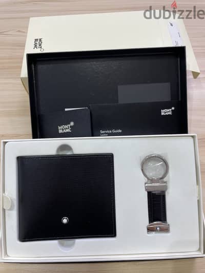 Montblanc Gift set ( Wallet 6cc + Leather Key Chain ) - محفظة مون بلو