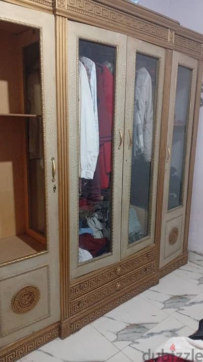 دولاب ملابس اتنين متر خشب زان التواصل 01151197522