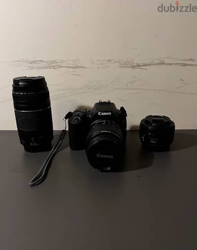 canon 250d with 3 lenses