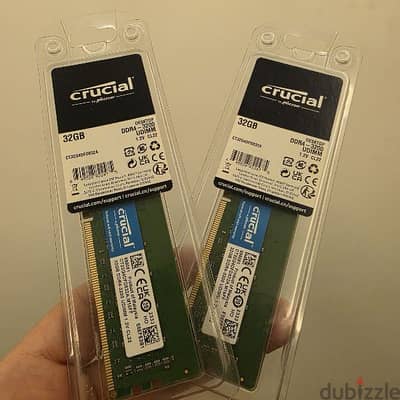 Crucial 64GB (2×32GB) DDR4 3200MHz UDIMM – Desktop RAM