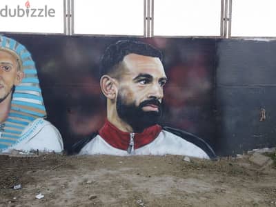 رسم جدارى بورتريه محمد صلاح