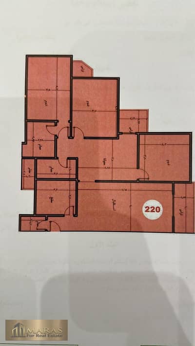 220 sqm Apartment for Sale in El Merag Behind National Bank, 7th Floor – 3 Bedrooms, 3 Bathrooms, 3-Piece Reception, Open Living Kitchen, Terraces .
