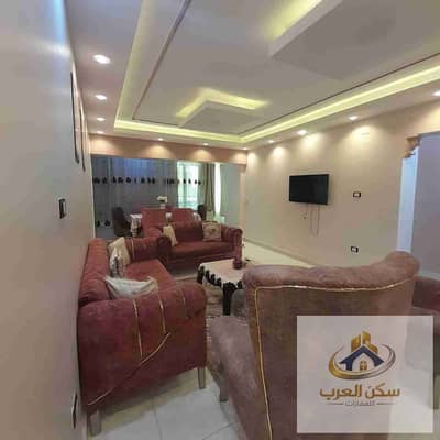 Furnished apartment for rent, 130 sq m, on Mustafa El Nahas Street, excellent location. Daily and monthly rentals available directly from the owner. Air-conditioned and sanitized.