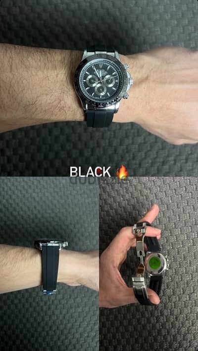 Luxury Black Chronograph Watch – New – Box Included