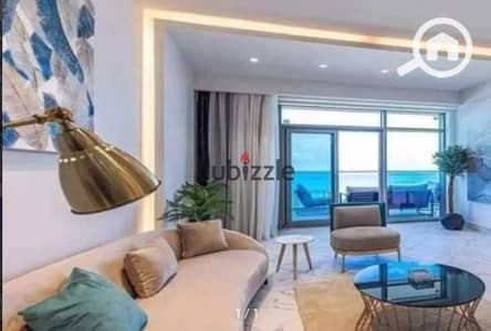 For quick sale at the old price: a fully furnished, ready-to-move-in chalet in the Mazarine compound in New Alamein, with a view of the Alamein Towers