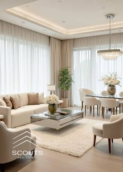 Immediate transfer: Apartment for sale with a stunning view of the walkway and a landscaped sea view, fully finished, ready to move in, in a prime loc