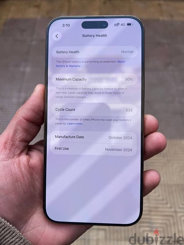 iPhone 16 pro max 256 B:89% without box 1