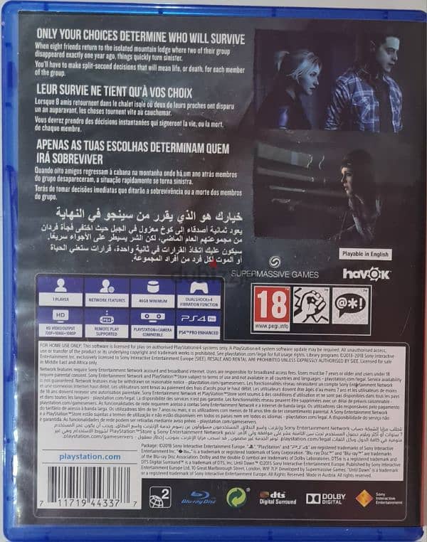 Until dawn slightly used 1