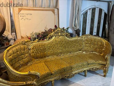 كنب ذهبي قيم خشب زان