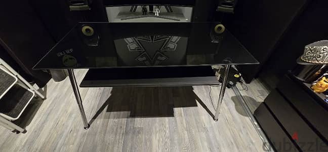 IKEA Black Glass Table