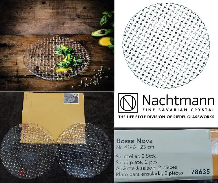 صحن كريستال ماركه Nachtmann – صناعة ألماني– وارد دبي – طقم قطعتين