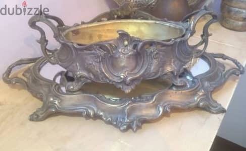 Antique French Rococo / Louis XV-style copper  jardinière - stamped