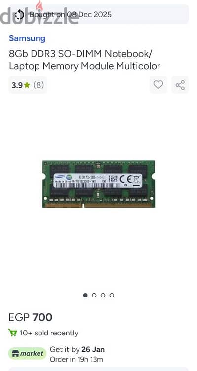 8GB SAMSUNG RAM DDR3 Laptop
