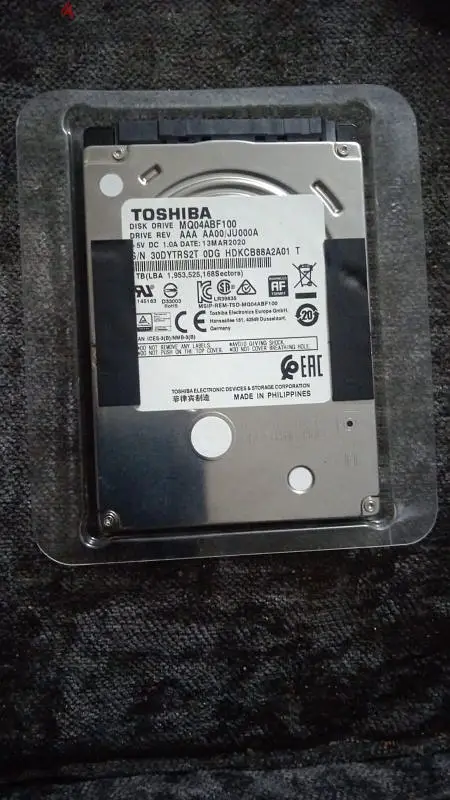 هارد لابتوب Toshiba 1TB – حالة ممتازة 100% Health