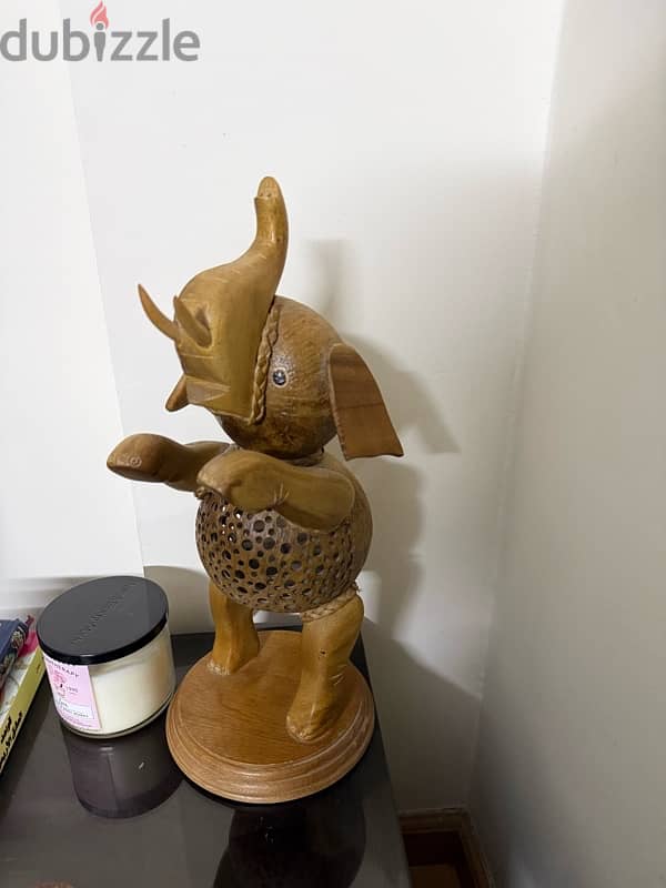Wooden elephant shaped lamp 1