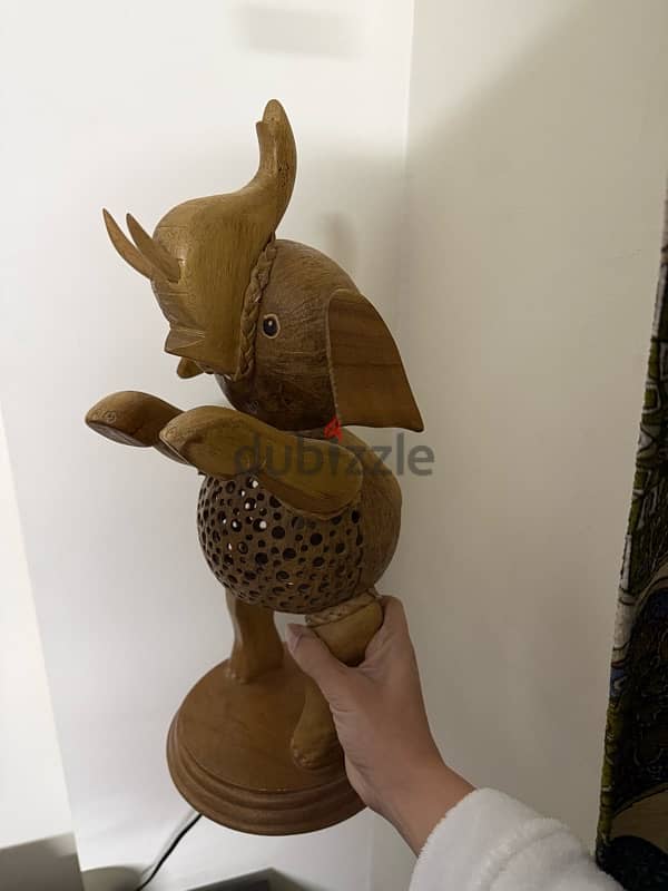 Wooden elephant shaped lamp 4