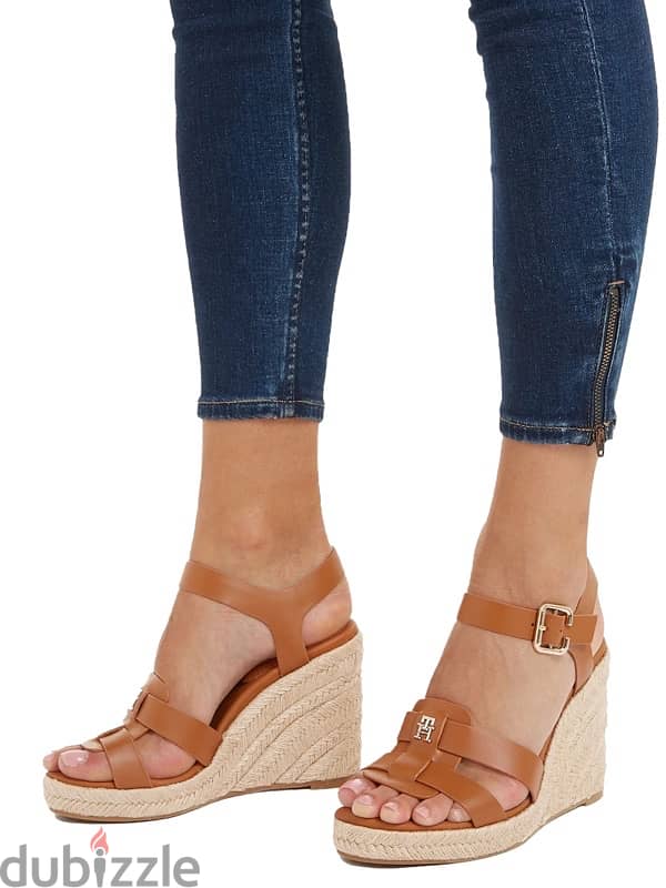 Women's Espadrille High Wedge Leather 2