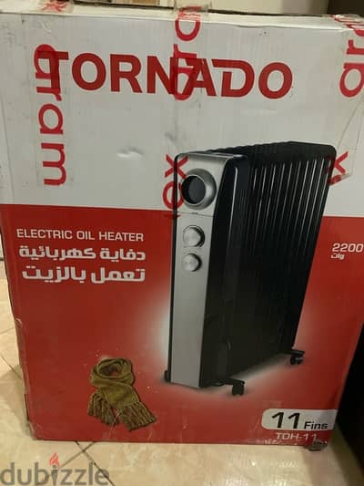دفاية كهربائية تورنيدو 11 ريشة جديدة