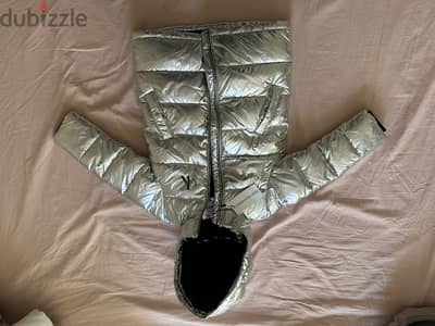 Calvin Klein 4 years silver long puffer coat