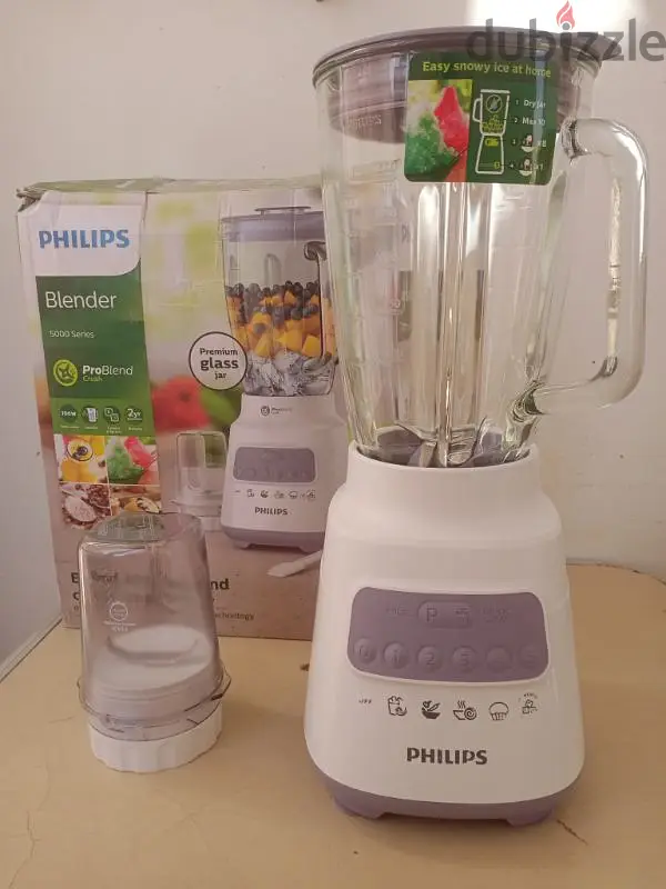 Philips Blender, Zero Damage in Carton, 700 W, Ice Crushing, Glass Jar + Grinder