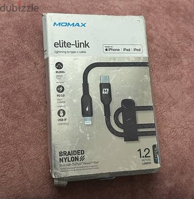 كابل ايفون اصلي-ايباد-ايبود Momax Elite-LinkLightning To Type-C Cable