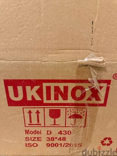 حوض مطبخ ستانلس تركي UKINOX جديد بالكرتونة + صرف 38×48