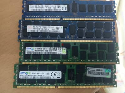 رامات DDR3 ECC Registered – إجمالي 40GB (3×8GB + 1×16GB)