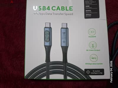 كبل شحن سلك 240w usb 4 بشاشة عرض