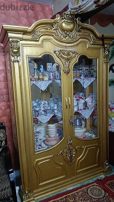 نيش مدهب فاخر خشب زان درفتين ٢ارف زجاج ٨ملى محمل دورجين داخلى استعمال