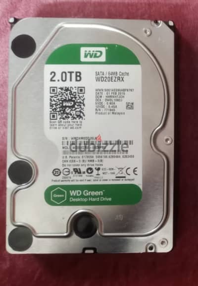 ​هارد 2 تيرا WD Green حالة ممتازة - Western Digital 2TB
