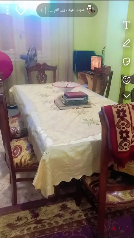 Selling a bookshelf, a side table, and a dining table with chairs