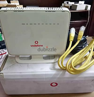راوتر فودافون VDSL بالشاحن والعلبة والوصلات