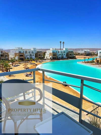 Chalet first row lagoon gouna swan lake hassan allam fully finished with kitchen and ACS