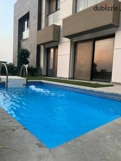 For sale, a duplex with immediate delivery finished, and a private garden in Trio Gardens, Sur F Sur, Palm Hills