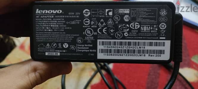 شاحن اصلي Lenovo AC Adapter ADLX65NCT3A 65W 3.25A 20V