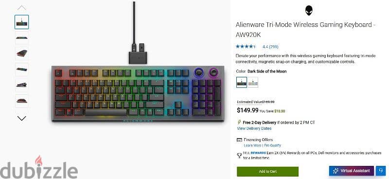 Alienware AW920K Wireless Gaming Mechanical Keyboard 5