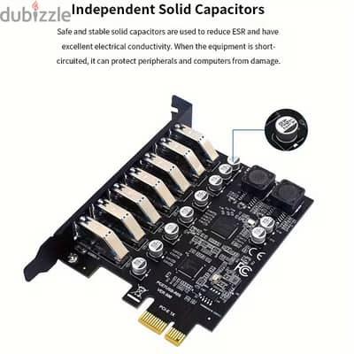 USB 3.0 Expansion Card - PCIe 1X to 7-Port Hub