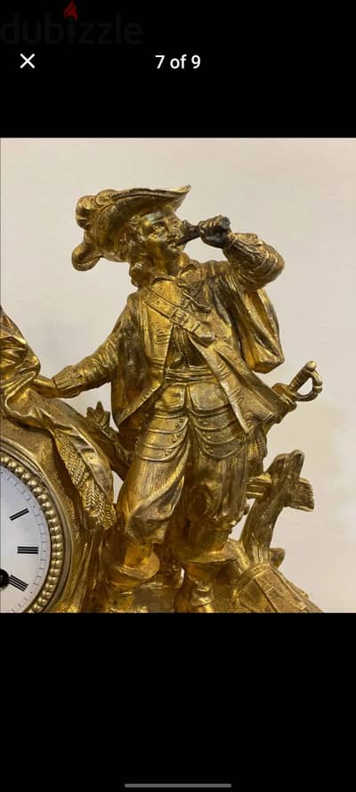 ساعة سيمي  برونز انتيك فرنساوي اصلية سليمةbronze mantel clock 1850