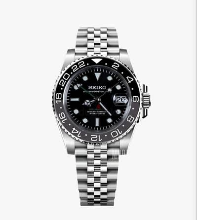 ساعة Seiko Mod GMT "Bruce Wayne"  جديدة تماماً