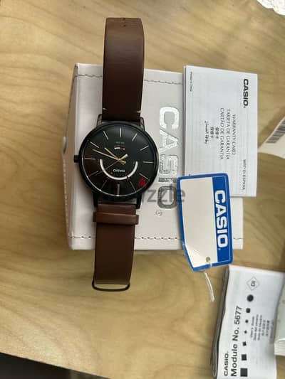 ساعة كاسيو جلد-Casio Watch Original with box