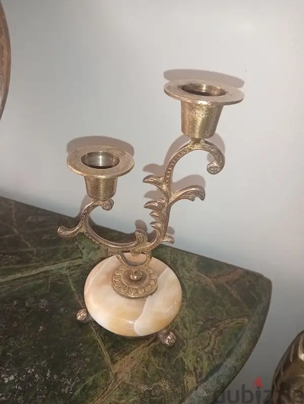 ٢ شمعدان نحاس انتيك