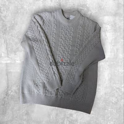 h&m white sweater relaxed fit
