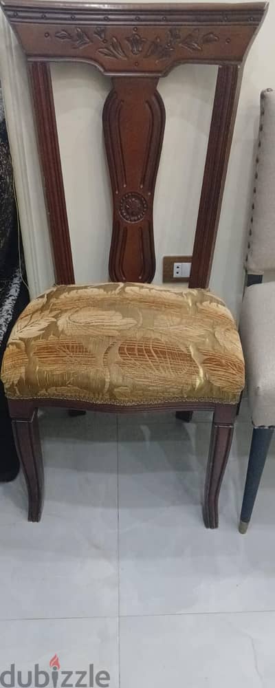 6 كرسى سفرة خشب زان أحمر