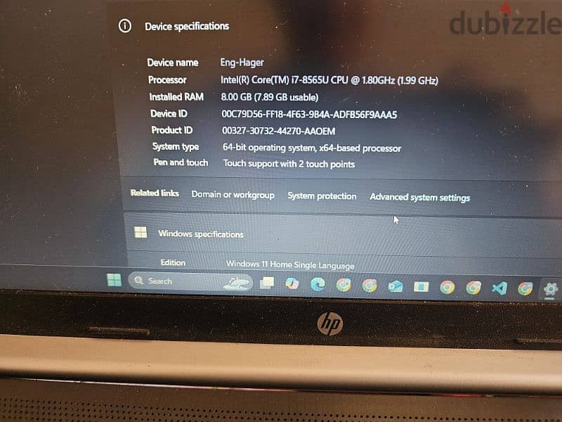 laptop hp core i7 gen 8 1
