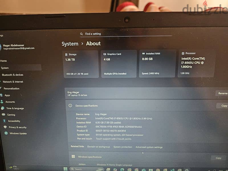 laptop hp core i7 gen 8 2